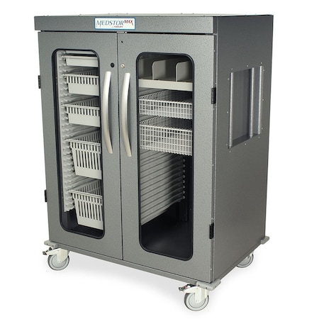 Harloff Three Quarter Height Double Column Medical Storage Cabinet, Glass Doors, Key Lock MSPM62-00GK